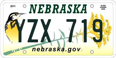 NE license plate YZX719