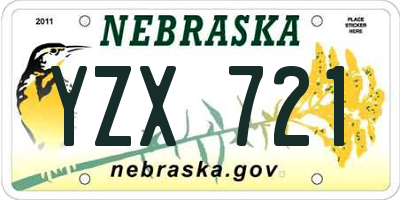 NE license plate YZX721
