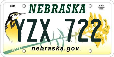 NE license plate YZX722