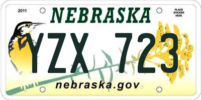 NE license plate YZX723