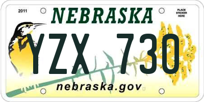NE license plate YZX730