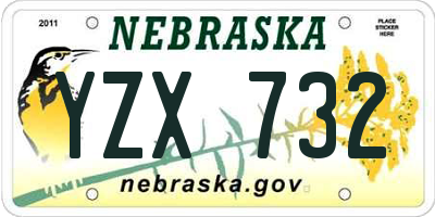 NE license plate YZX732