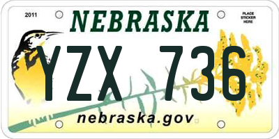 NE license plate YZX736