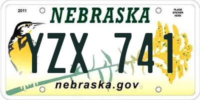 NE license plate YZX741