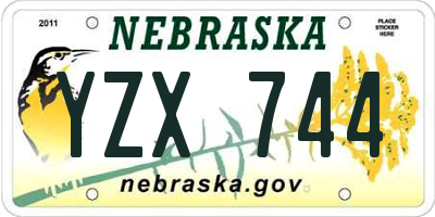 NE license plate YZX744