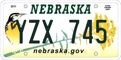 NE license plate YZX745