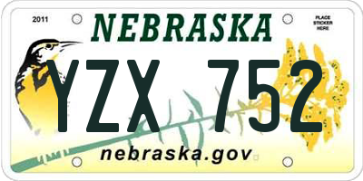 NE license plate YZX752