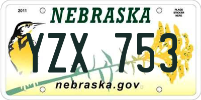 NE license plate YZX753