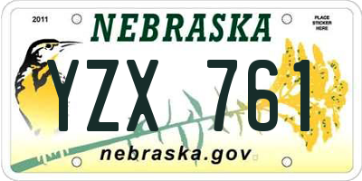 NE license plate YZX761