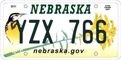 NE license plate YZX766