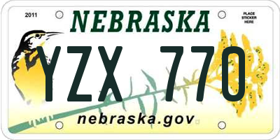 NE license plate YZX770