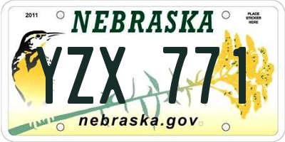 NE license plate YZX771