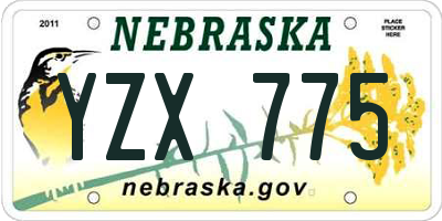 NE license plate YZX775