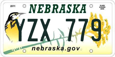 NE license plate YZX779