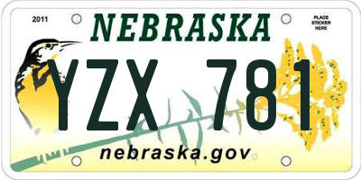 NE license plate YZX781