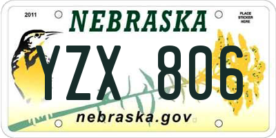 NE license plate YZX806