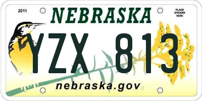 NE license plate YZX813