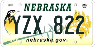 NE license plate YZX822
