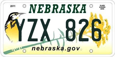 NE license plate YZX826