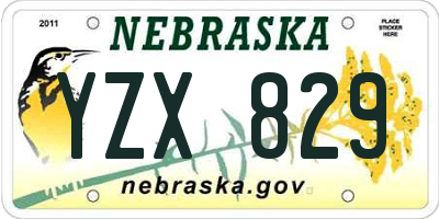 NE license plate YZX829