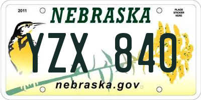 NE license plate YZX840