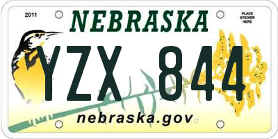 NE license plate YZX844