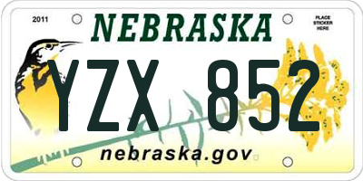 NE license plate YZX852