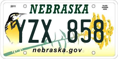 NE license plate YZX858