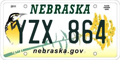 NE license plate YZX864