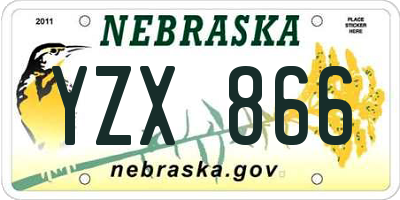 NE license plate YZX866