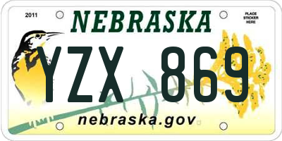 NE license plate YZX869