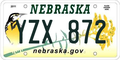 NE license plate YZX872