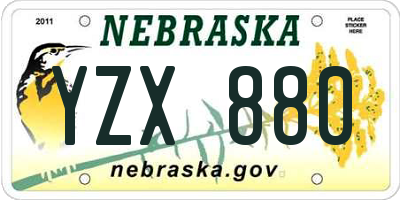 NE license plate YZX880