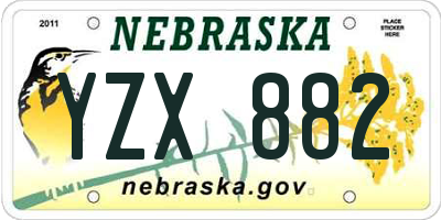 NE license plate YZX882