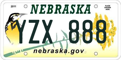 NE license plate YZX888