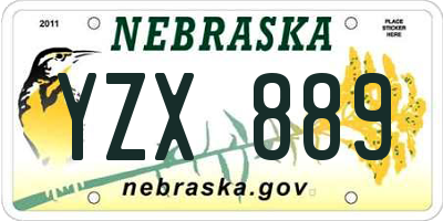 NE license plate YZX889