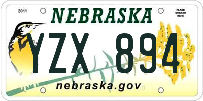 NE license plate YZX894