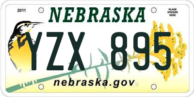 NE license plate YZX895