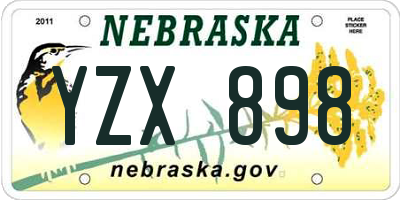 NE license plate YZX898