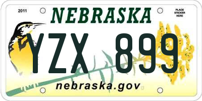 NE license plate YZX899