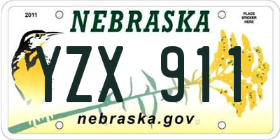 NE license plate YZX911