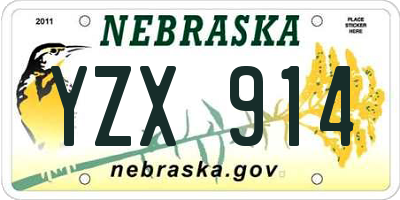 NE license plate YZX914