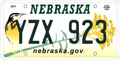 NE license plate YZX923