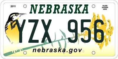 NE license plate YZX956