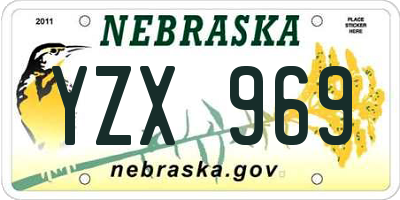 NE license plate YZX969