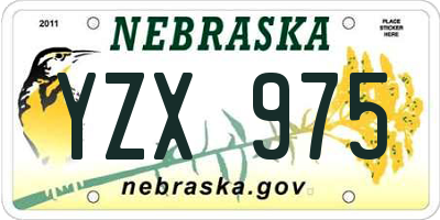 NE license plate YZX975