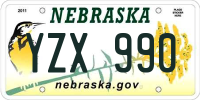 NE license plate YZX990