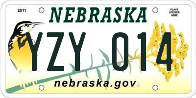 NE license plate YZY014