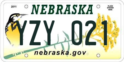 NE license plate YZY021