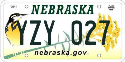 NE license plate YZY027